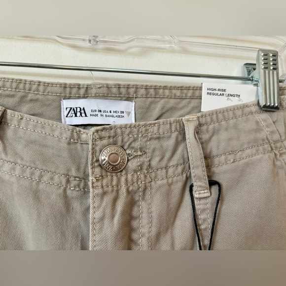 NWT Zara TRF Straight High Rise Cargo - Picture 3 of 6